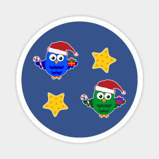 Christmas Owls Magnet